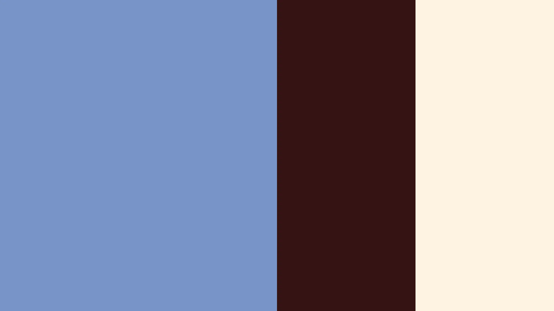 La palette azzurro, espresso e crema.