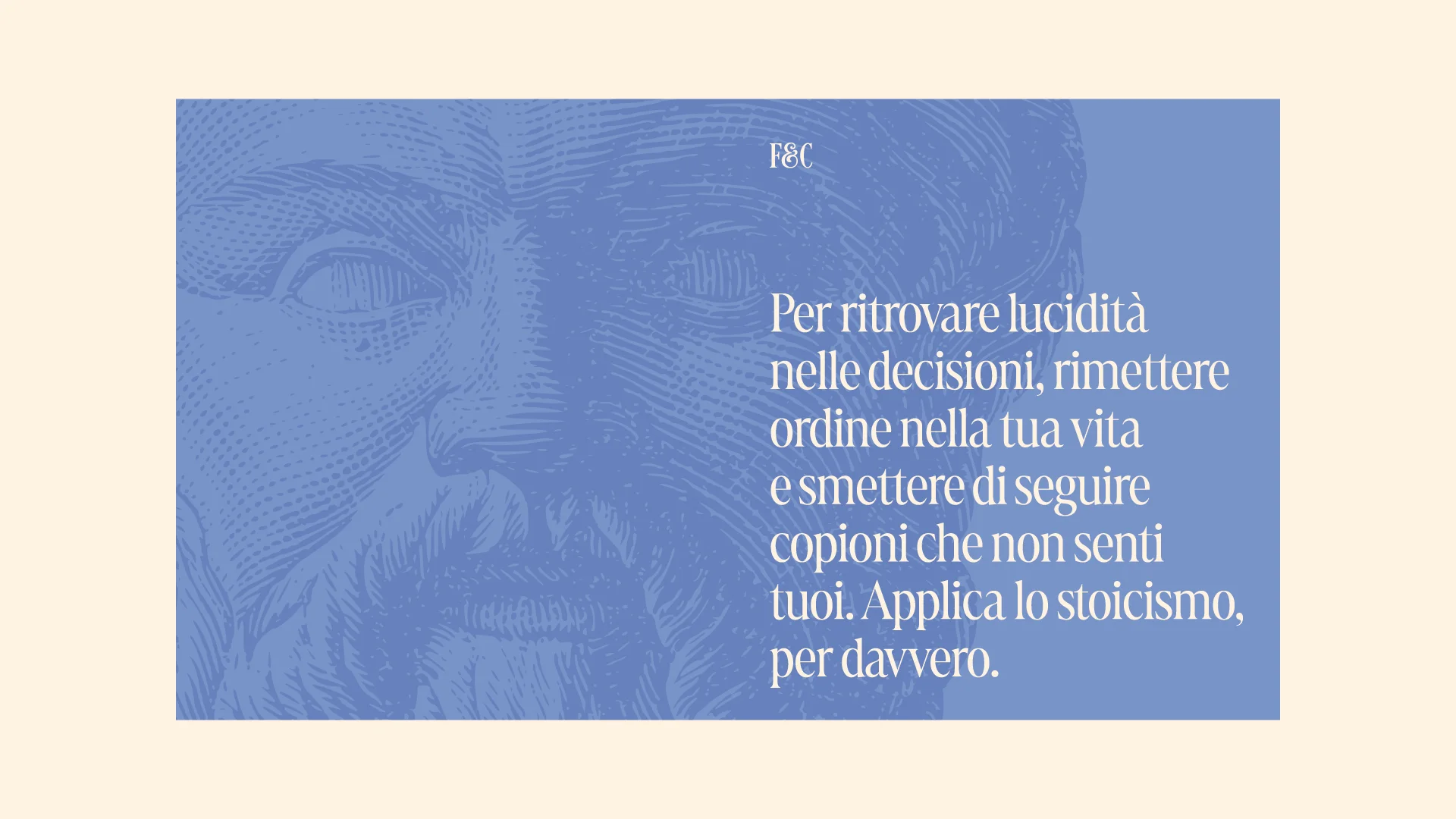 Template per un post, su fondo azzurro.