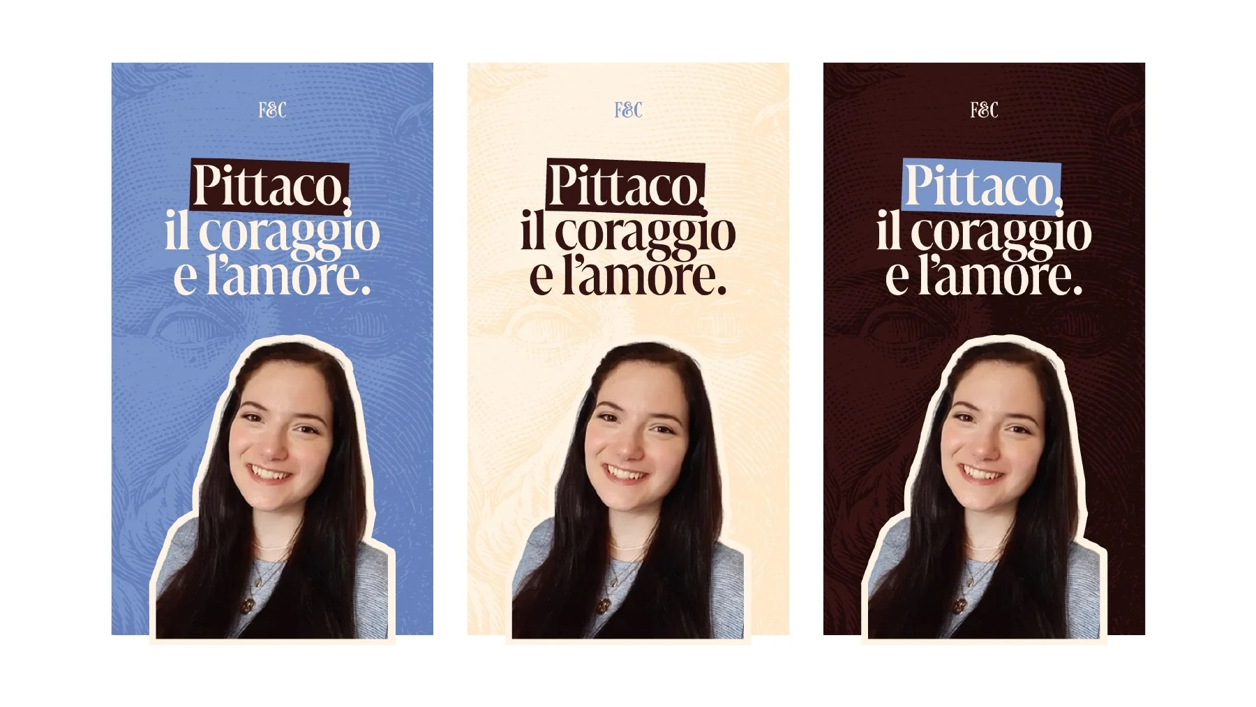 Tre varianti cromatiche del template per un reel.