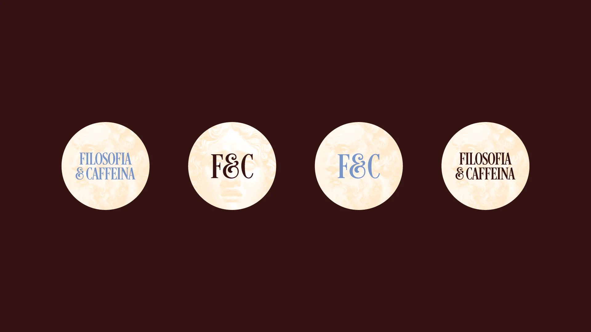 Quattro applicazioni del logotipo e del monogramma.