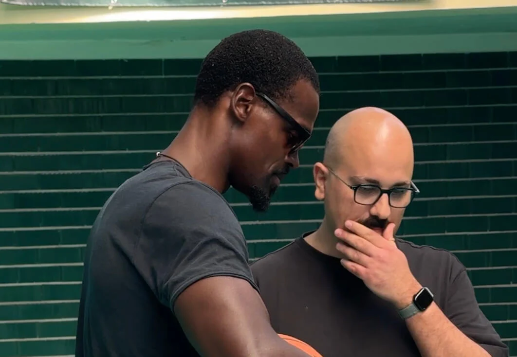 Felice Lanzaro e Linton Johnson durante il lavoro sul progetto.